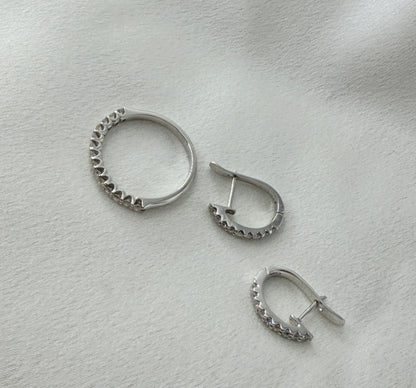 White Gold Creole Set ST081