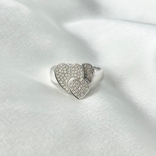 Triple Heart Diamond Ring RG087