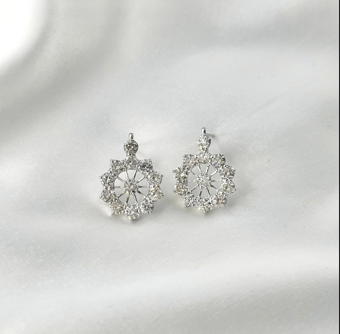 HK Diamond Snowflake Design Earrings ER116