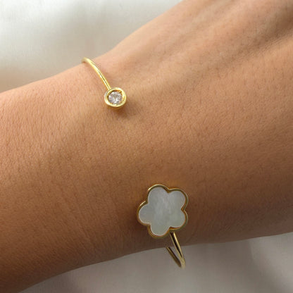 Mother of Pearl Diamond Bangle BR116