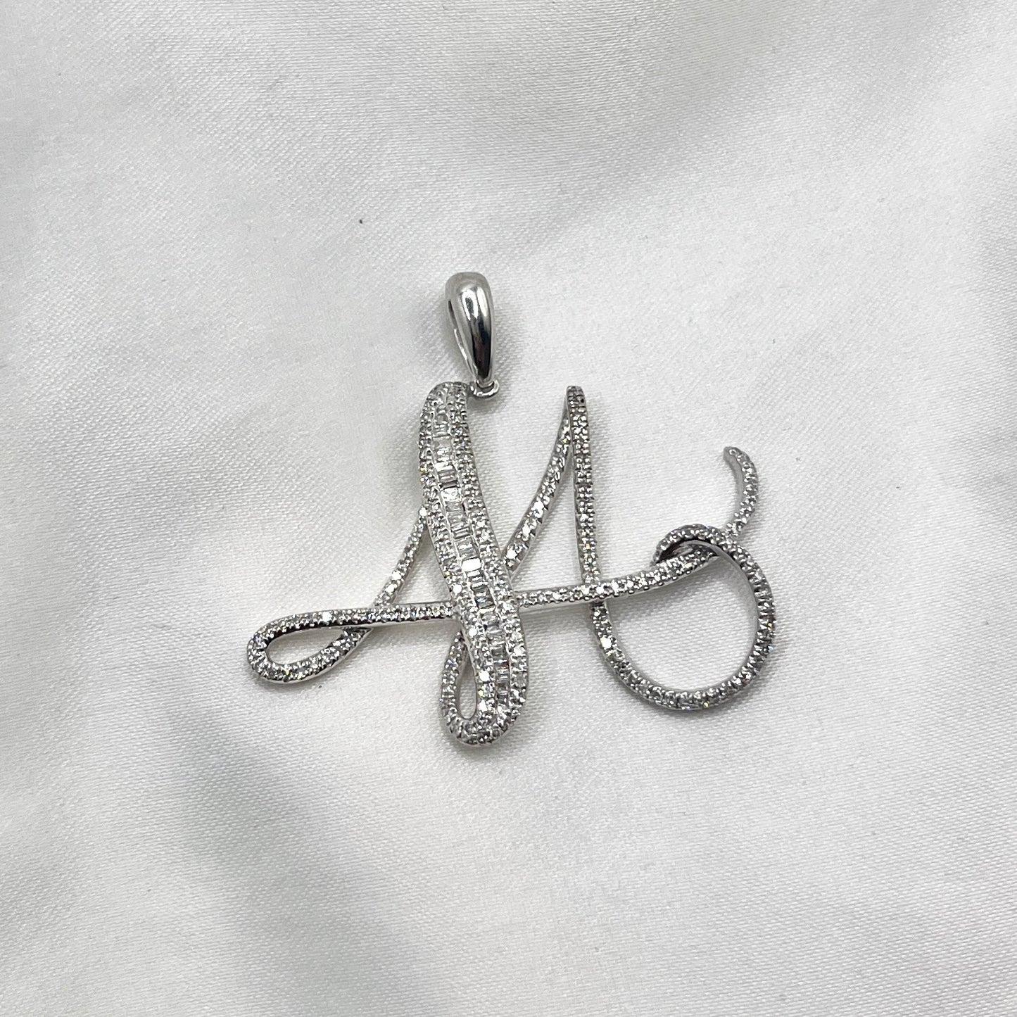 Letter M Diamond Pendant PD045