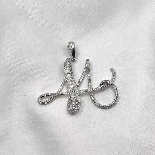 Letter M Diamond Pendant PD045