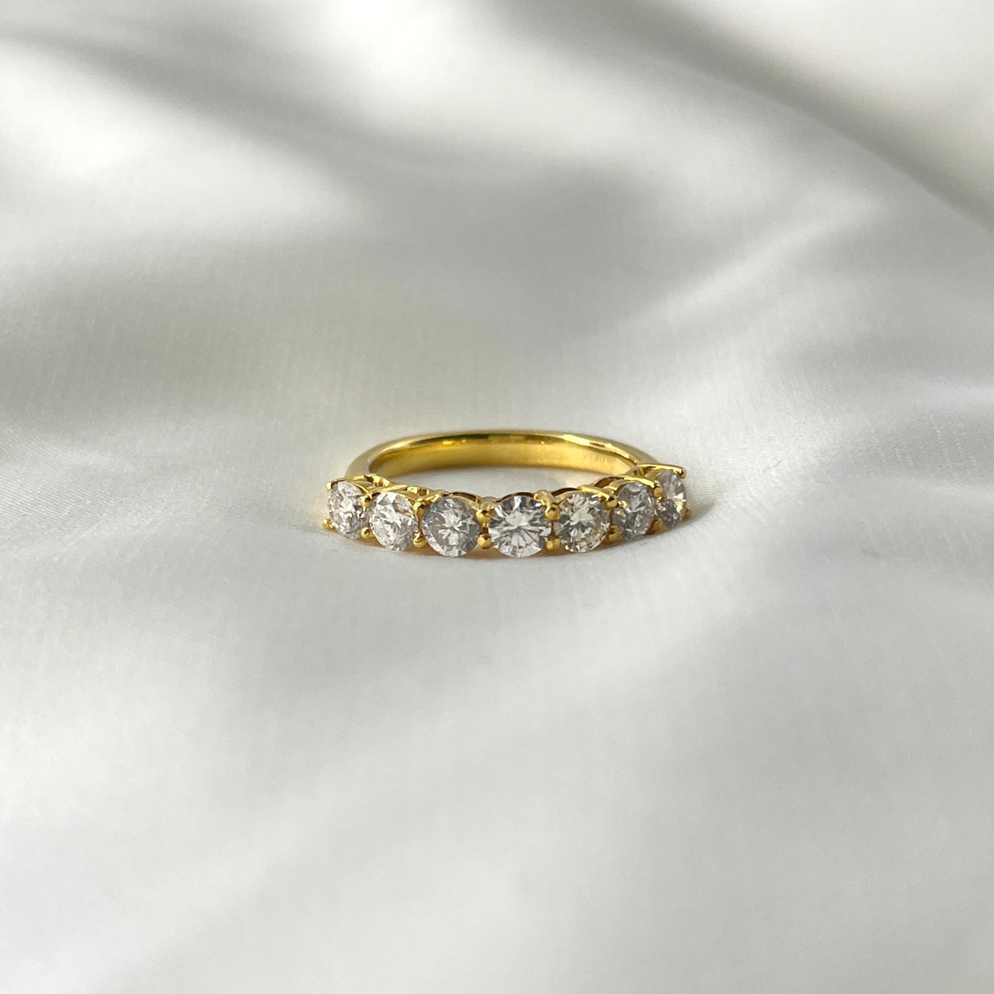 Yellow Gold Half Eternity Ring RG017