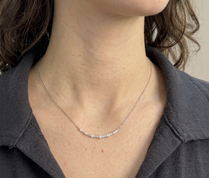 Baguette and Round Diamond Choker NL221