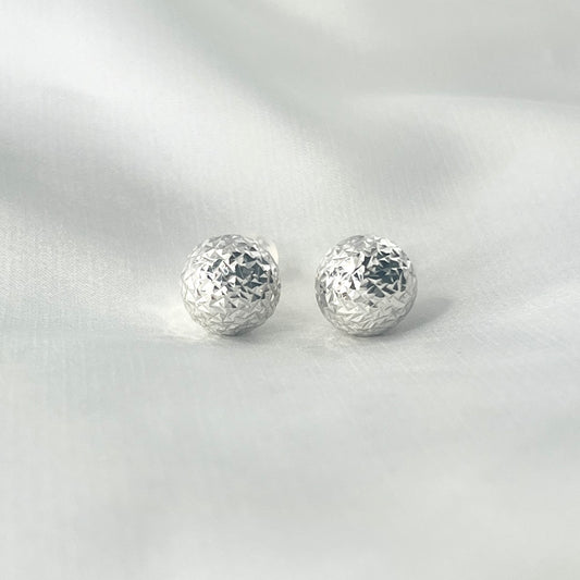 Ball White Gold Earrings GE007