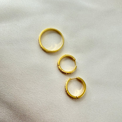 Yellow Gold Diamond Creolle Set ST080