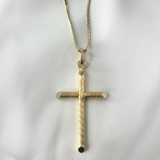 Bark Texture Cross Pendant NL192
