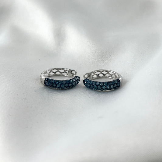 Blue Fancy Diamond Creole ER172