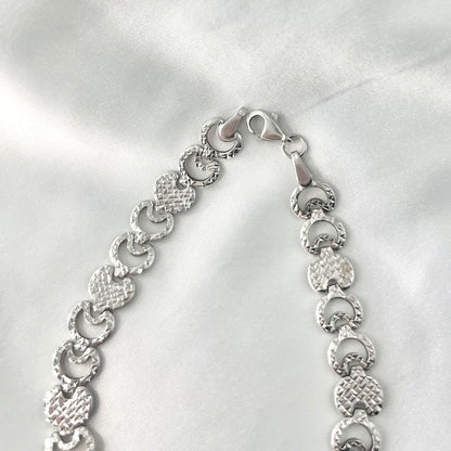 Heart White Gold Bracelet BR071