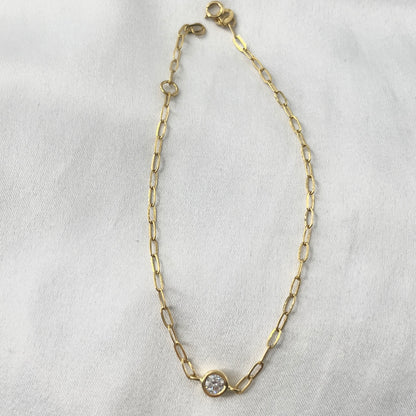 Solo Diamond Paperclip Bracelet BR105