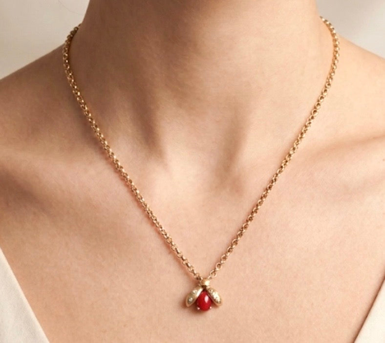Ladybug Diamond Necklace NL218