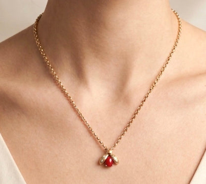 Ladybug Diamond Necklace NL218