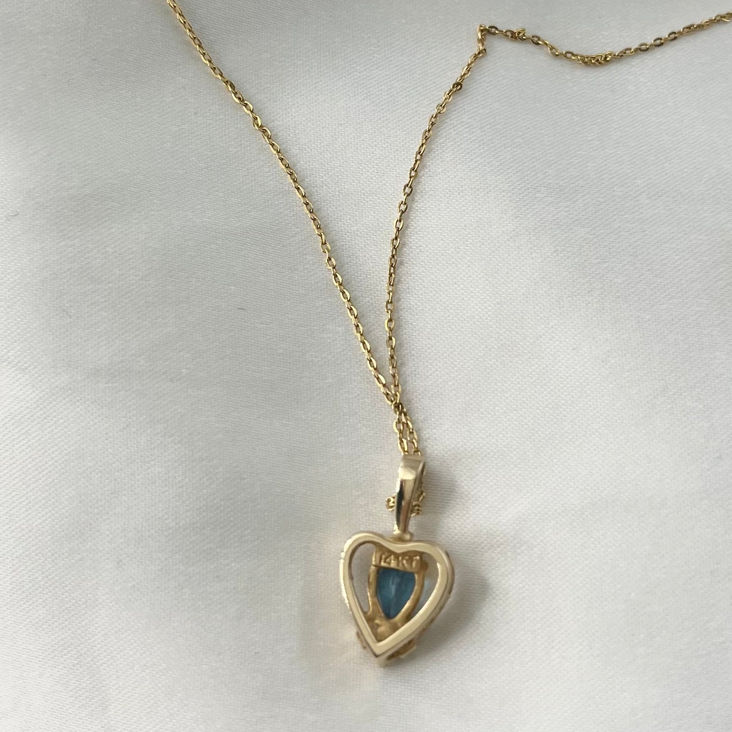 Blue Topaz Heart Necklace NL107