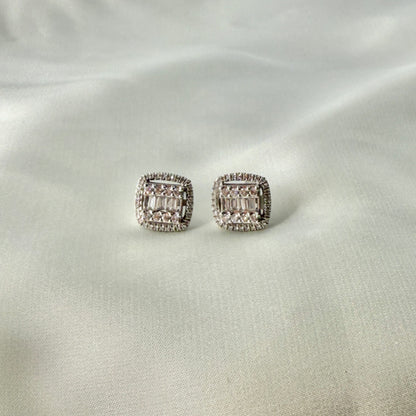 Square Baguette Illusion Earrings DE032