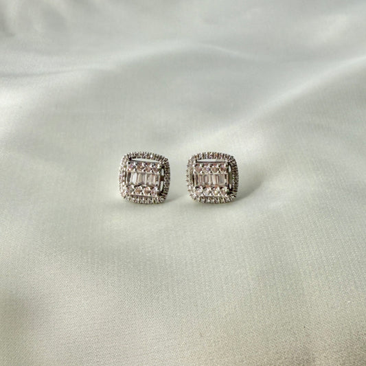 Square Baguette Illusion Earrings DE032