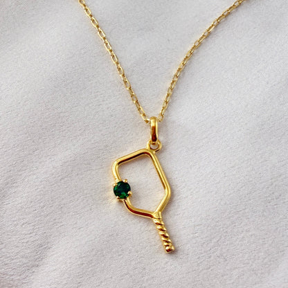 Natural Emerald Paddle Necklace NL228