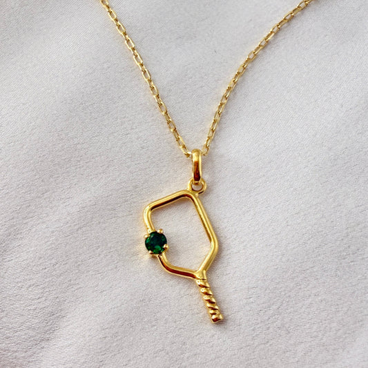 Natural Emerald Paddle Necklace NL228