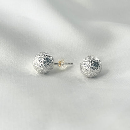 Ball White Gold Earrings GE007