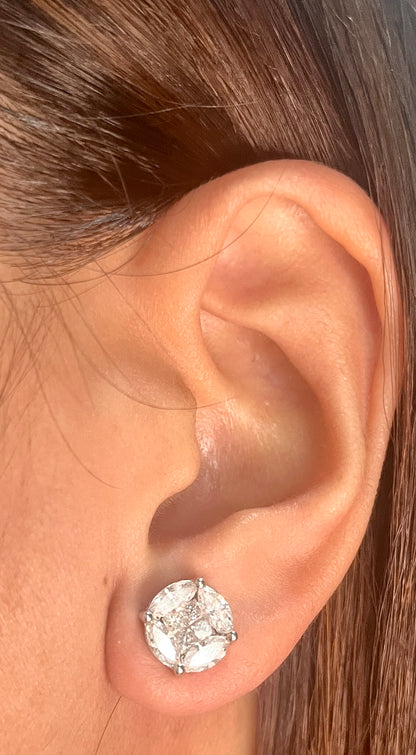 Illusion Earrings 4CT Face ER163
