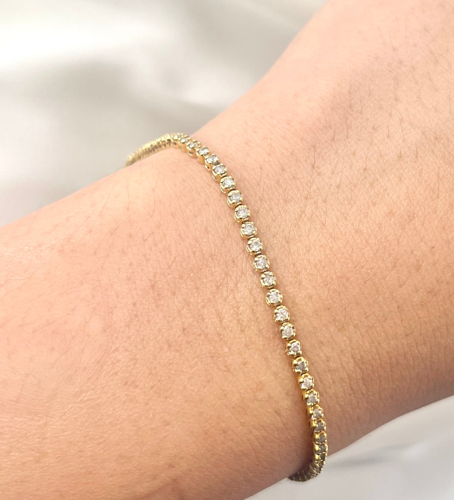 Hong Kong Yellow Gold Tennis Bracelet BR112
