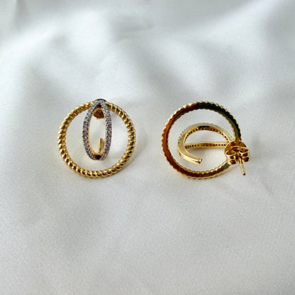Round Spiral Rope Diamond Earrings DE049