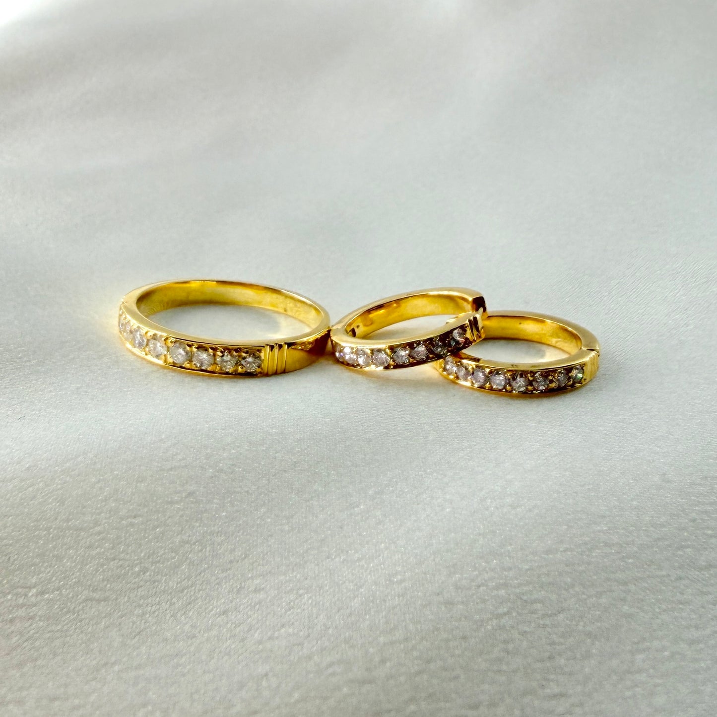 Yellow Gold Diamond Creolle Set ST080