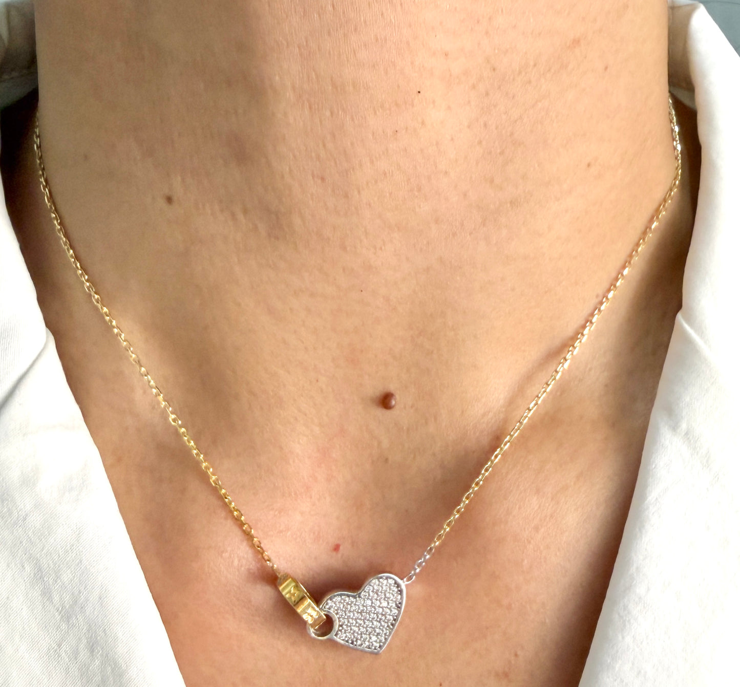 Zirconia Heart Pave Choker NL205