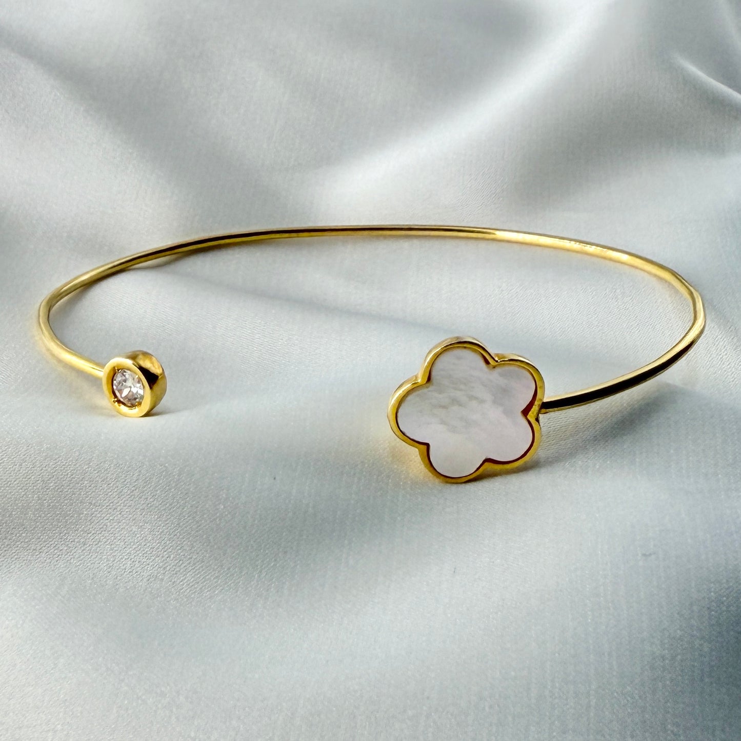 Mother of Pearl Diamond Bangle BR116