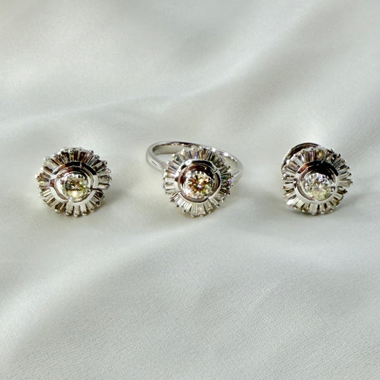 Halo Tapered Baguette Set ST075