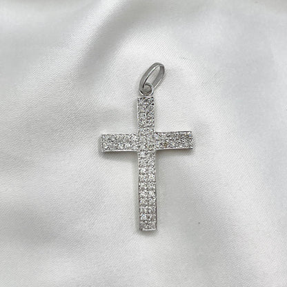 Cross Diamond White Gold Pendant PD043