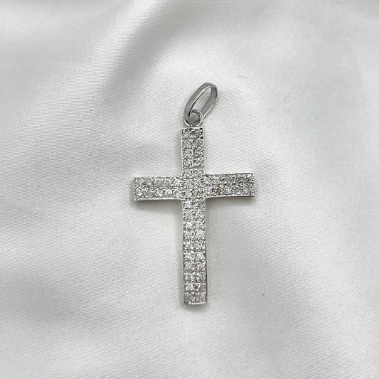 Cross Diamond White Gold Pendant PD043
