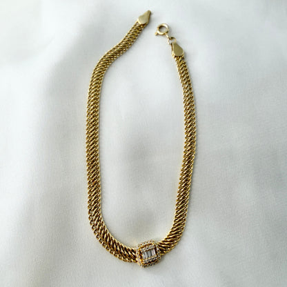 Baguette Diamond Curb Link Bracelet BR124