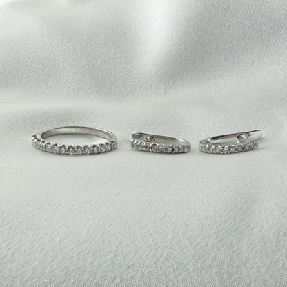 White Gold Creole Set ST081