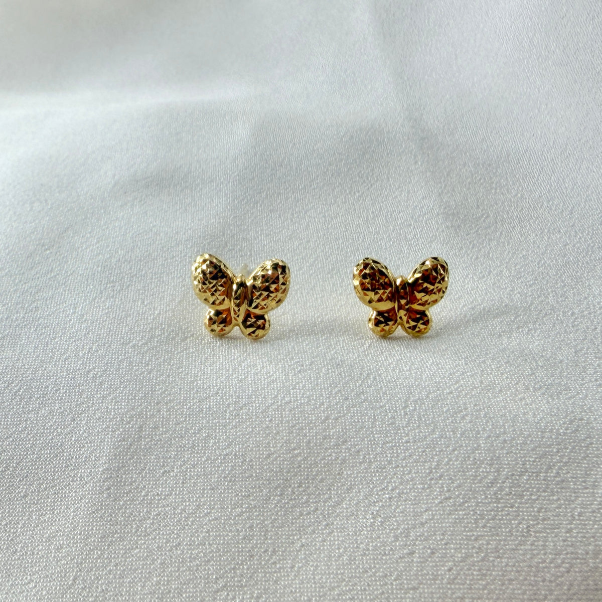Butterfly Yellow Gold Earrings ER018
