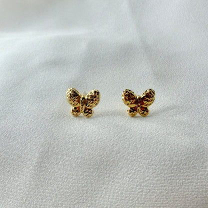 Butterfly Yellow Gold Earrings ER018