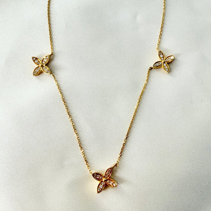 Bloom Flower Diamond Necklace NL203