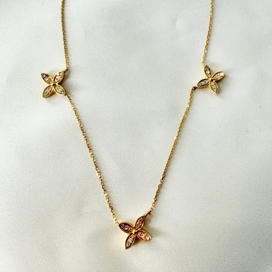 Bloom Flower Diamond Necklace NL203