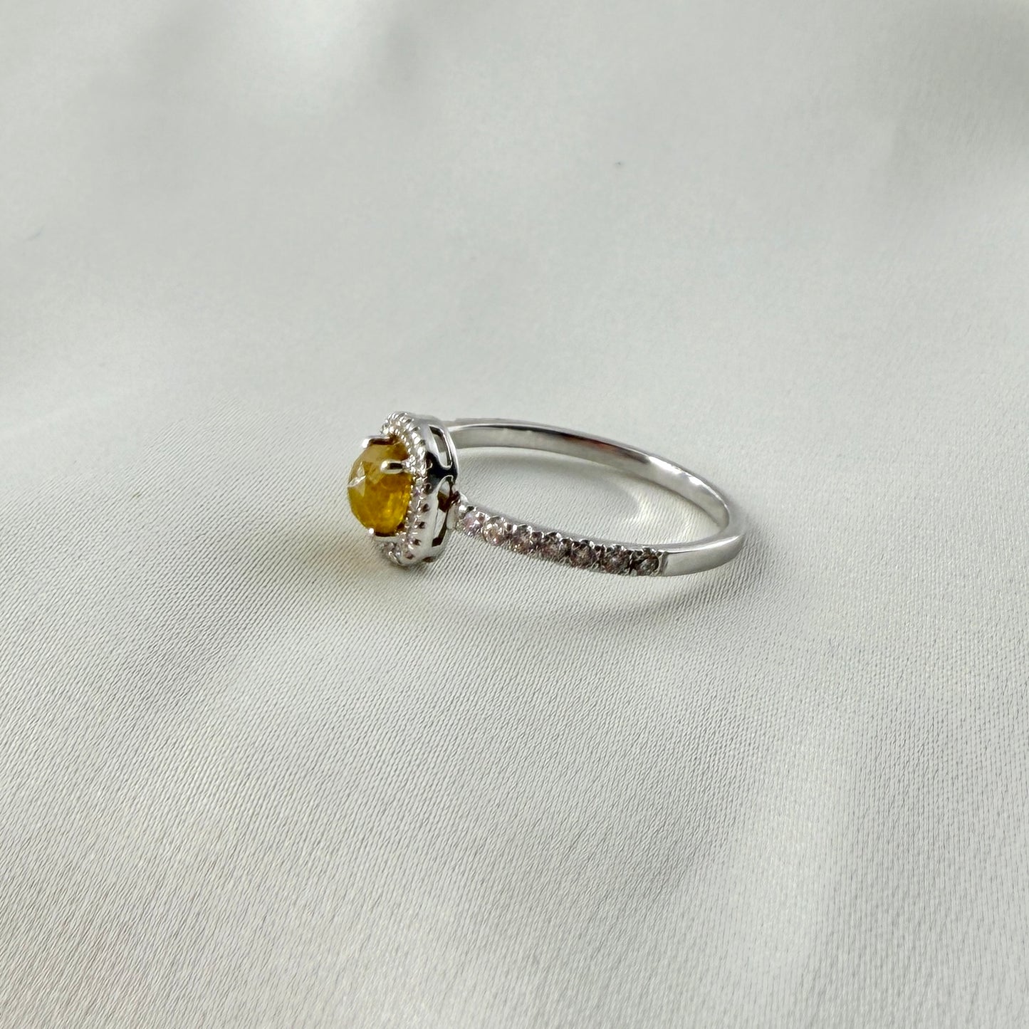 Natural Citrine Diamond Ring RG026