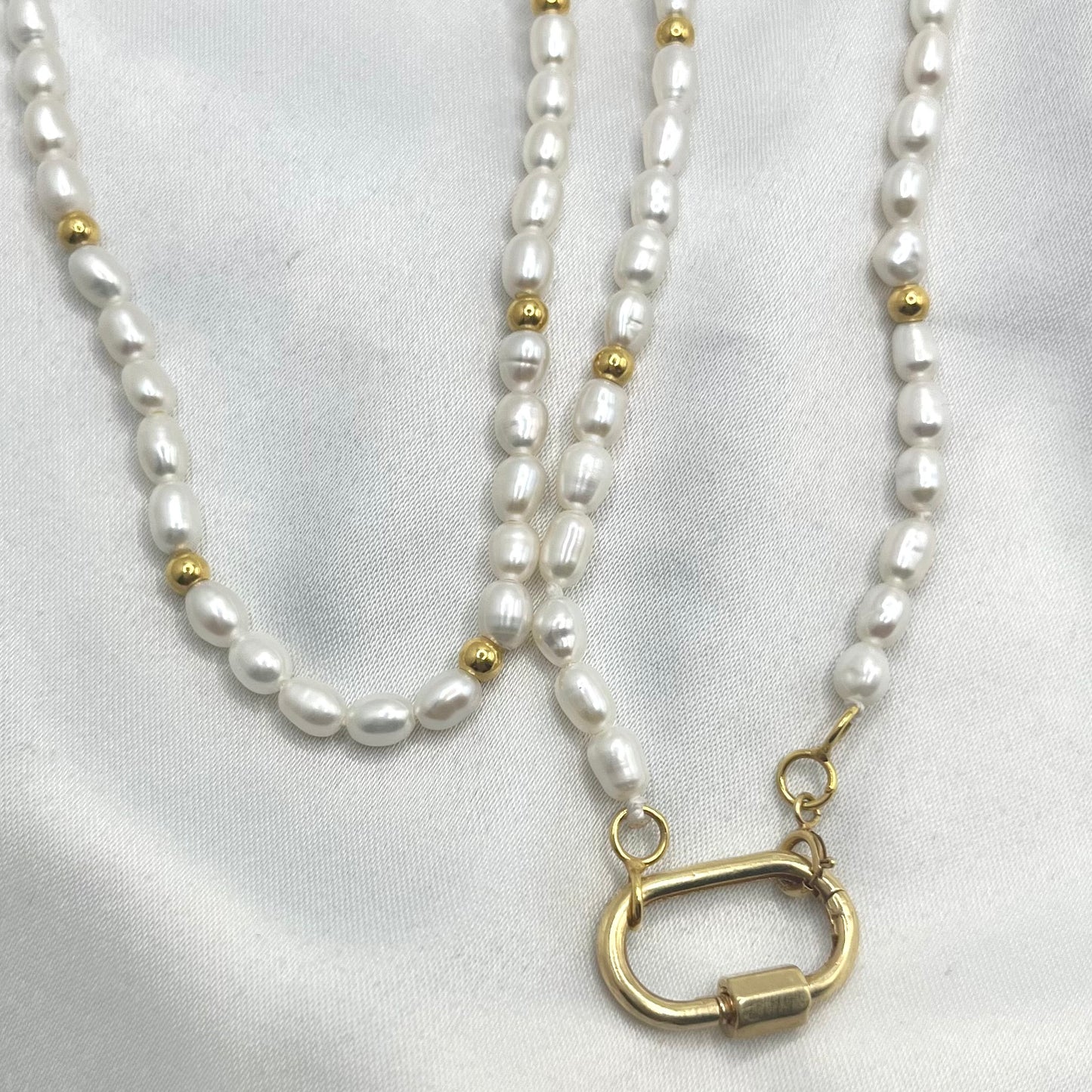 Carabiner Pearl Necklace NL117