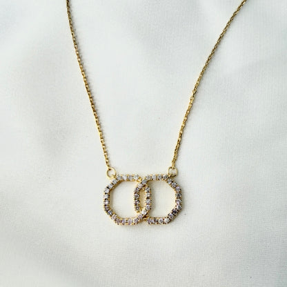 Interlocking Circle Diamond Necklace NL204