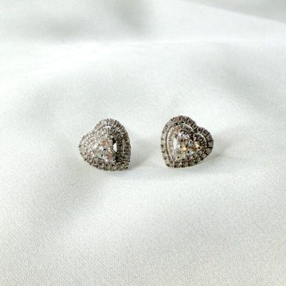 Heart Halo Diamond Earrings DE048