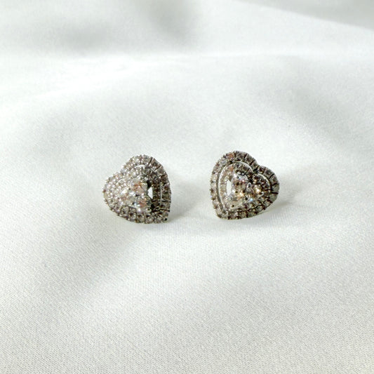 Heart Halo Diamond Earrings DE048
