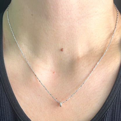 Ring Pendant Necklace White Gold NL181