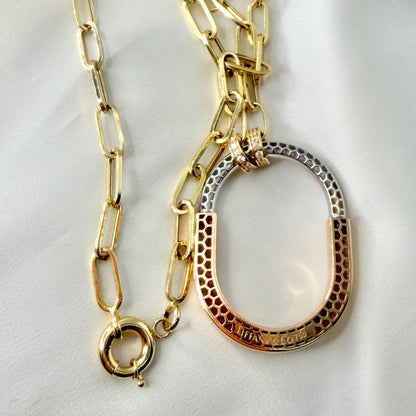 Oversized Carabiner Paperclip Necklace NL200