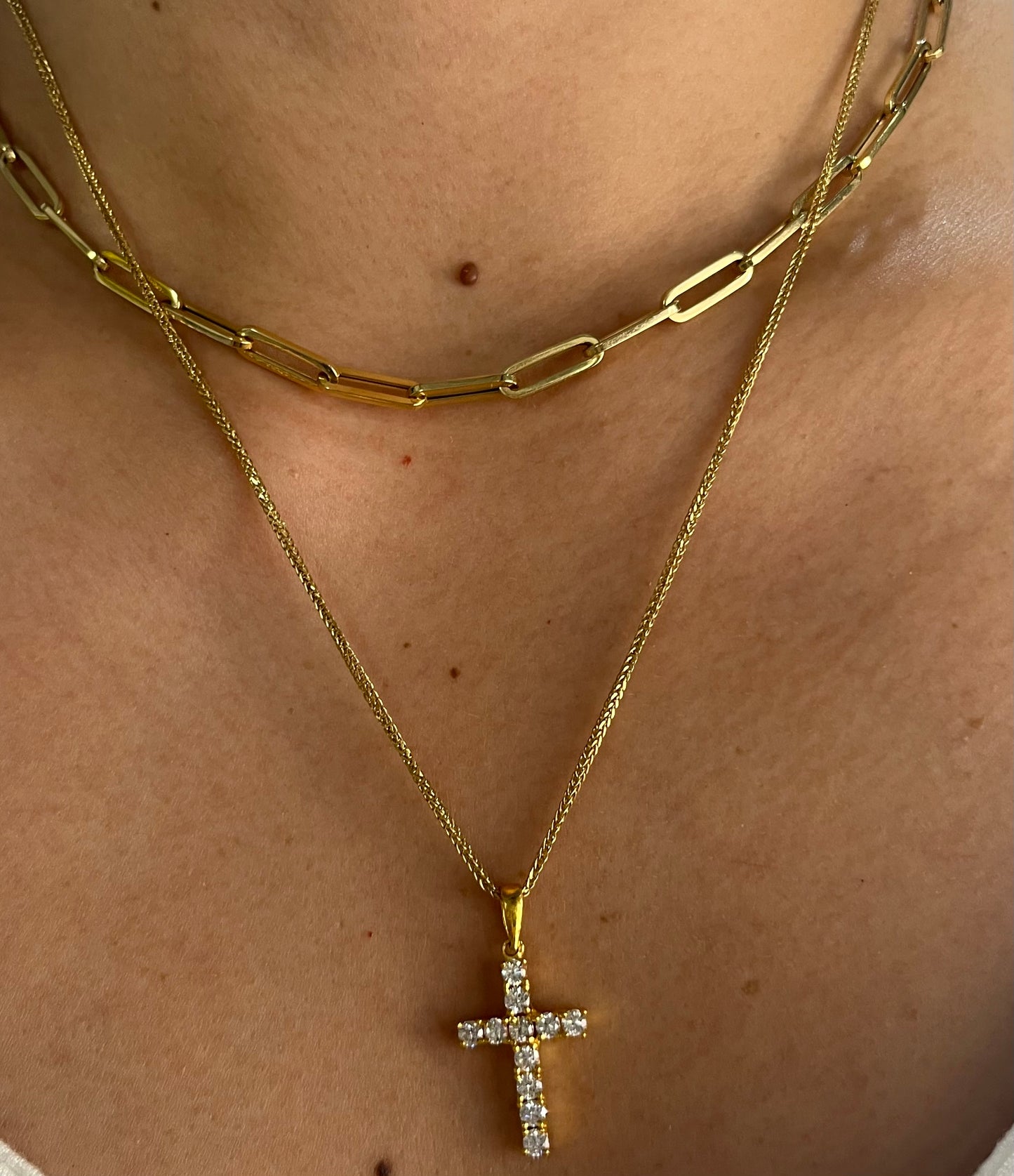 Zirconia Cross Necklace NL114