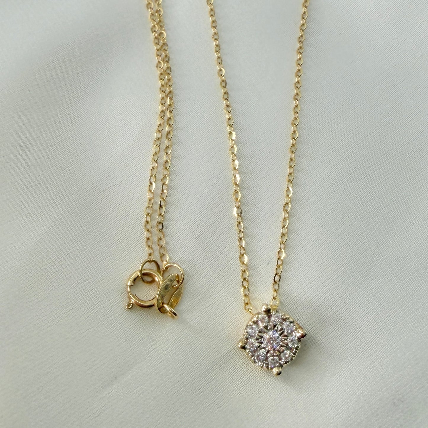 Illusion Diamond Pendant Yellow Gold NL199