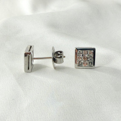 Emerald Cut Illusion Earrings DE037