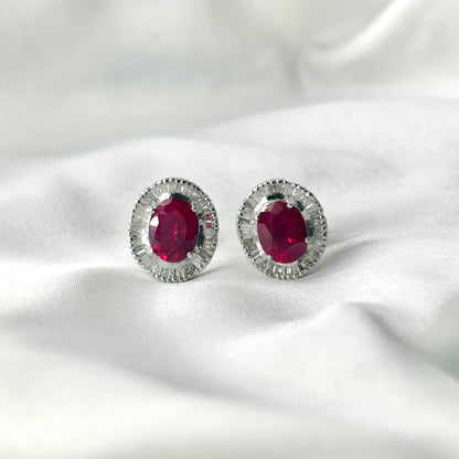 Ruby Baguettes Earrings ER100