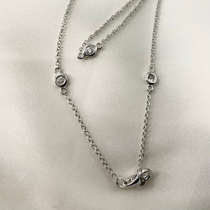 Station Diamond Necklace 16” NL081