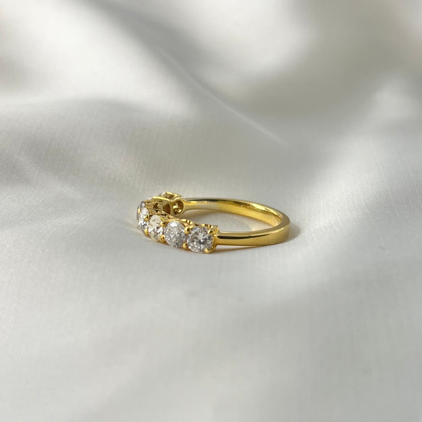 Yellow Gold Half Eternity Ring RG017